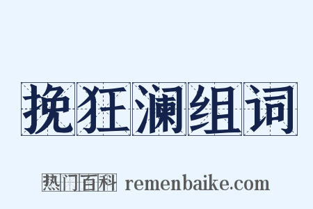 挽狂澜组词是什么意思的图片